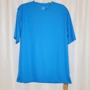 Short Sleeve Blue Moisture Performance Shirt Large New